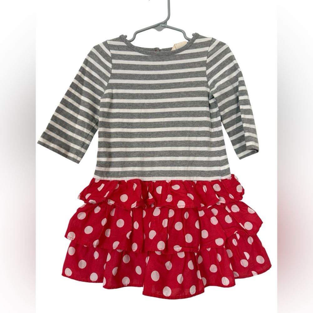 Mini Boden Stripes & Polka Dot Dress 2/3